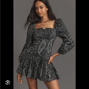 Maeve Black and White Bishop Sleeve Sundress originally 168